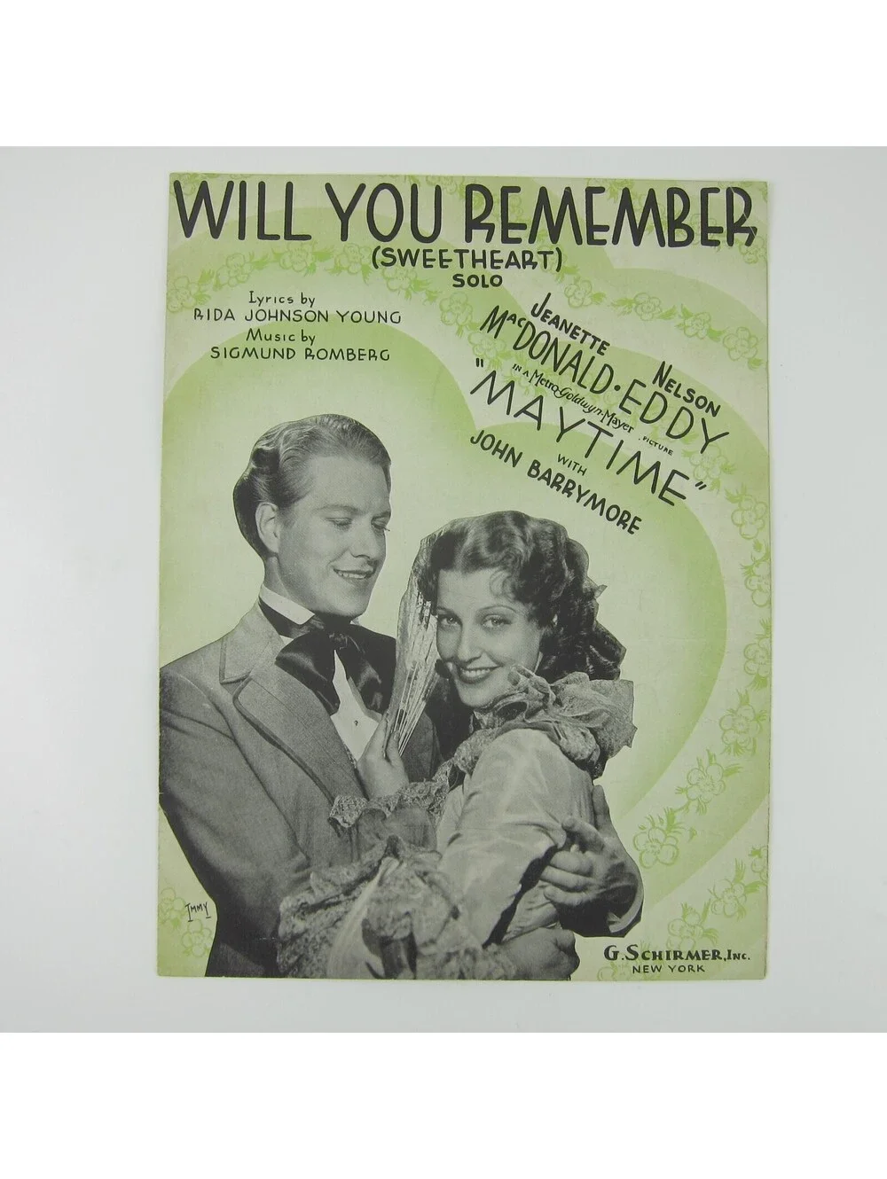 Sheet Music Will You Remember Maytime Jeanette McDonald Nelson Eddy Vintage 1937